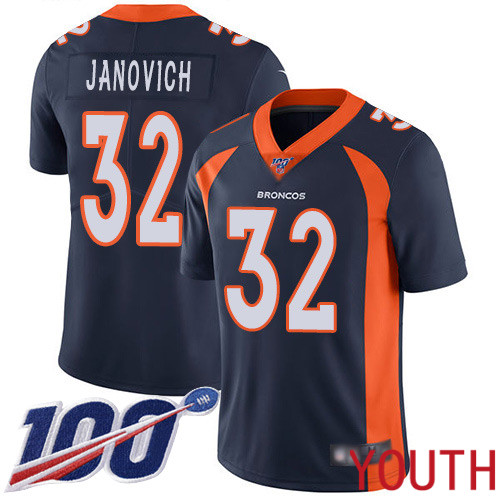 Youth Denver Broncos #32 Andy Janovich Navy Blue Alternate Vapor Untouchable Limited Player 100th Season Football NFL Jersey->youth nfl jersey->Youth Jersey